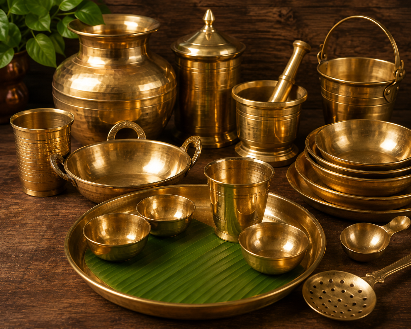 Traditional brass utensils